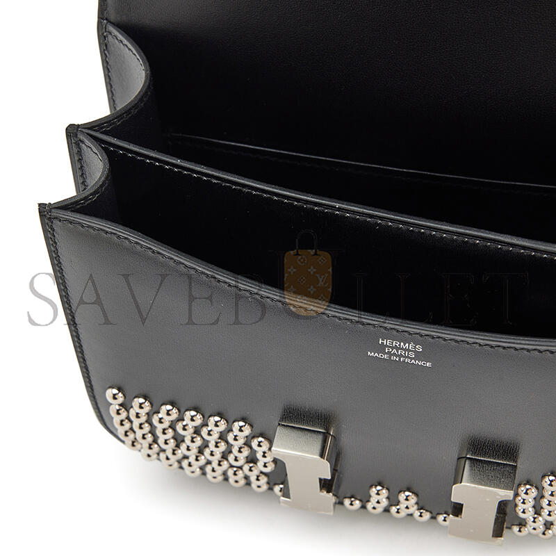 HERMES MASTER CONSTANCE 18 BLACK BOX PALLADIUM HARDWARE (19*15*4cm)
